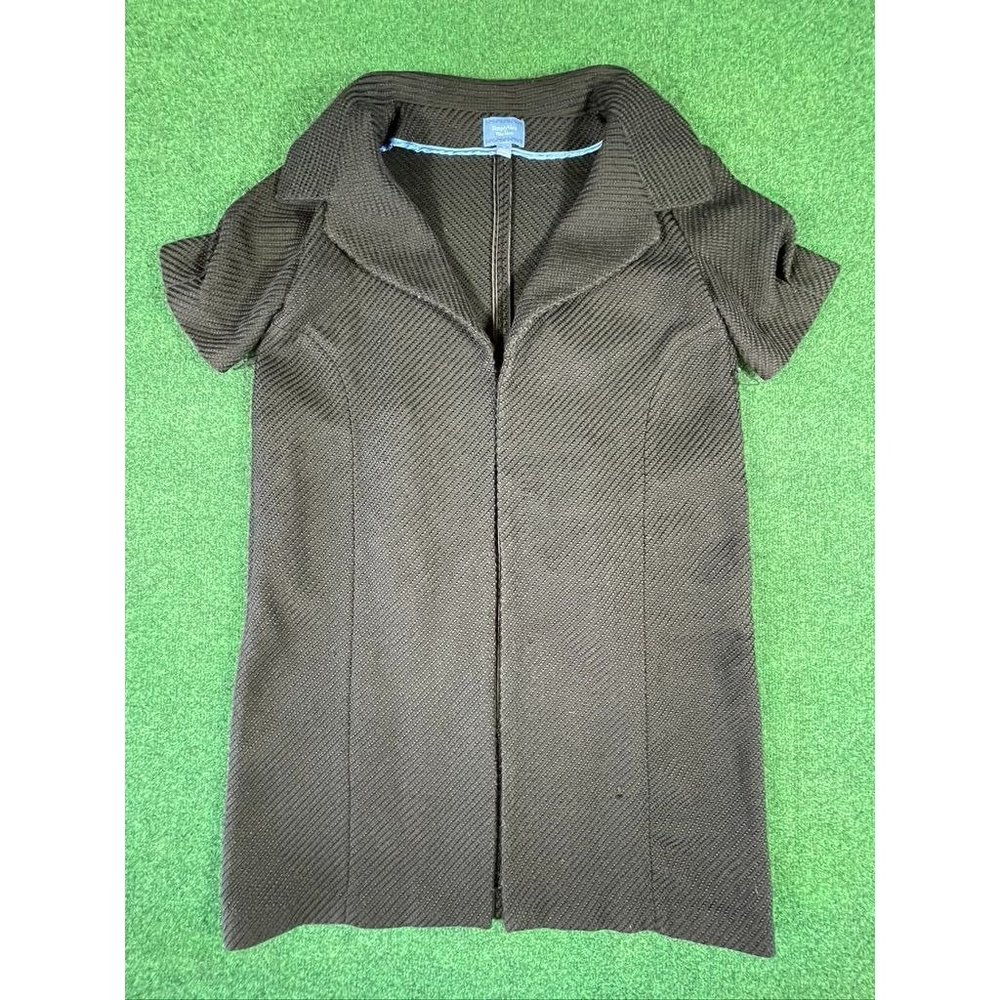 Simply Vera by Vera Wang Short Sleeve Black Cape Dress Coat Functional Pockets S